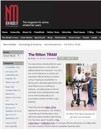 A screenshot of New Mobility's article on Rifton's TRAM.