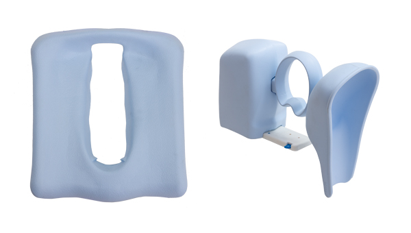 The new large soft seat pad and dynamic deflector for the Rifton HTS (Hygiene and Toileting System)