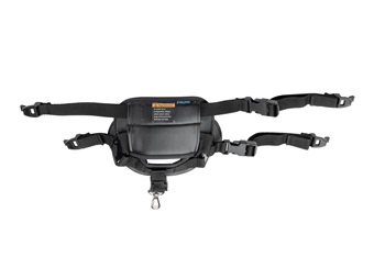 The Rifton Stander pelvic harness for prone configuration