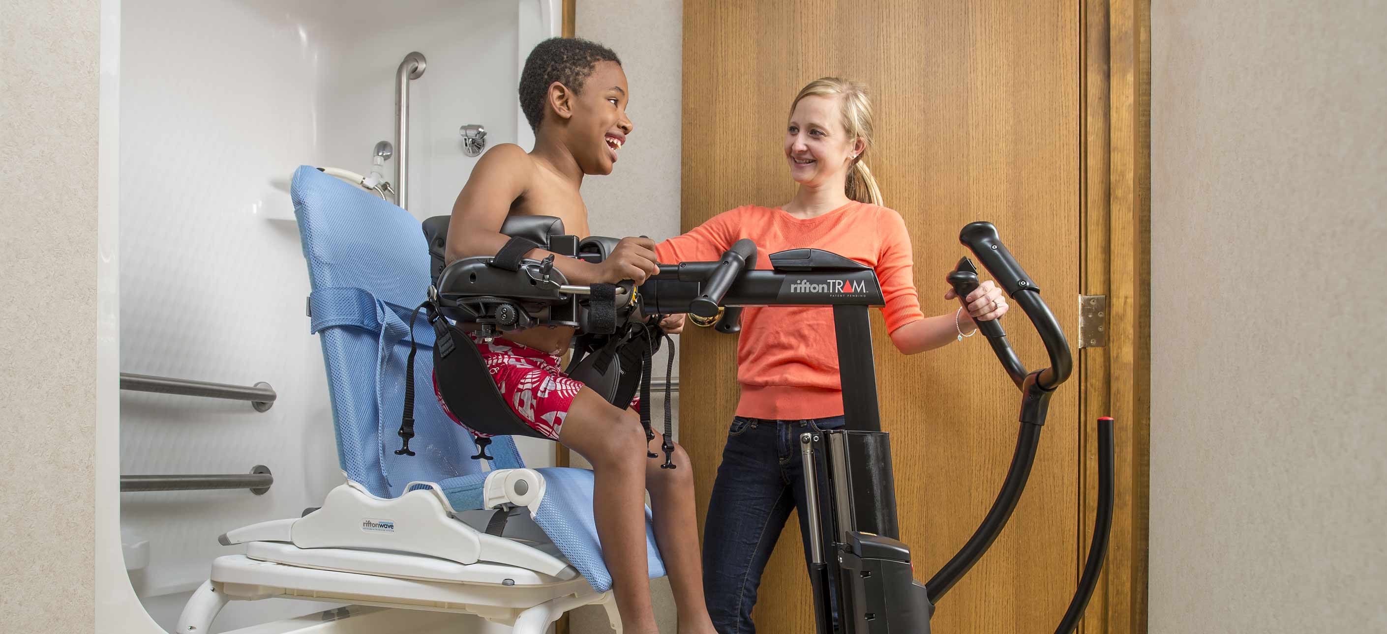 Rifton Wave bath and shower chairs, safe bathing for children and adults with special needs