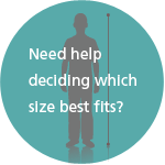 A silhouette of a boy standing with a line next to him indicating that the key user dimension for this product is height.