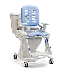 The Rifton Toileting System shown mounted over a toilet