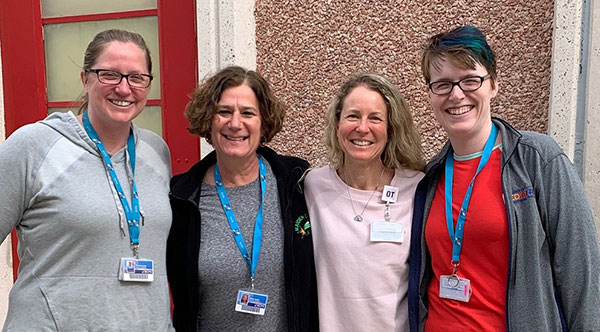 Tiffany Klein, PT, Sarah Quirk, COTA, Catherine Keir, OT and Laura Arnett, PT