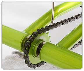 Distribute oil evenly on Rifton adaptive tricycle bicycle chain
