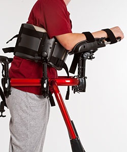 Proper positioning of arm prompts on the gait trainer