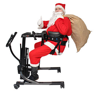 Santa takes a ride in the Rifton TRAM