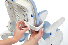 Rifton Hygiene Toileting System showing guidelines for the lateral support feature.