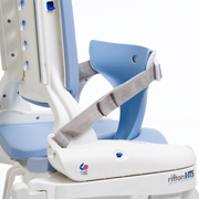 Rifton Hygiene Toileting System showing guidelines for the splash guard feature.