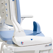 Rifton Hygiene Toileting System showing guidelines for the standard deflector feature.