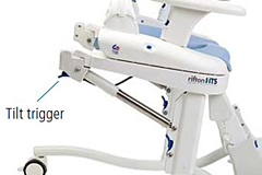 Rifton Hygiene Toileting System showing guidelines for the tilt-in-space feature.