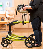 A school therapist turns the Pacer chest prompts until it is upside-down.