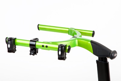 Arm prompt clamp position on Rifton Pacer gait trainer.