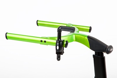 Arm prompt post facing forward on Rifton Pacer gait trainer.