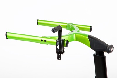 Arm prompt post facing outward on Rifton Pacer gait trainer.