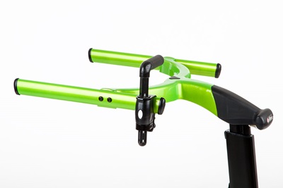 Arm prompt post facing inward on Rifton Pacer gait trainer.