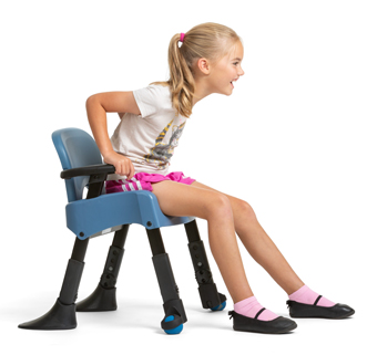 A girl sitting in a Rifton Compass Chair.