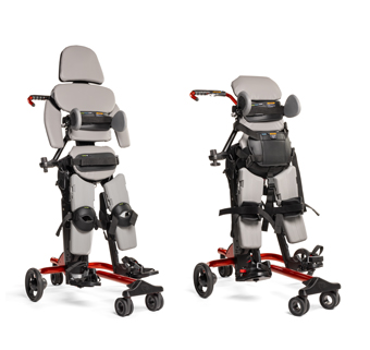 The Size 3 Rifton Stander shown in supine and prone configurations