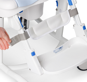 The Rifton HTS (Hygiene and Toileting System) calf rest.