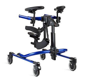 A red Rifton XL Pacer gait trainer