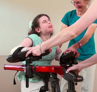 a client on the Rifton MPS in the Dynamic Pacer