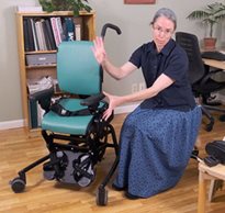 Lori Potts, PT demonstrating the Rifton Activity Chair